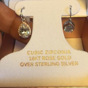 Primrose 18k rose gold sterling cubic earrings